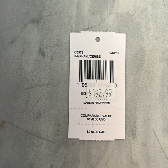 Coach Double zip wristlet large Signature C brown/tan front,fuchsia accents/back - Picture 17 of 17